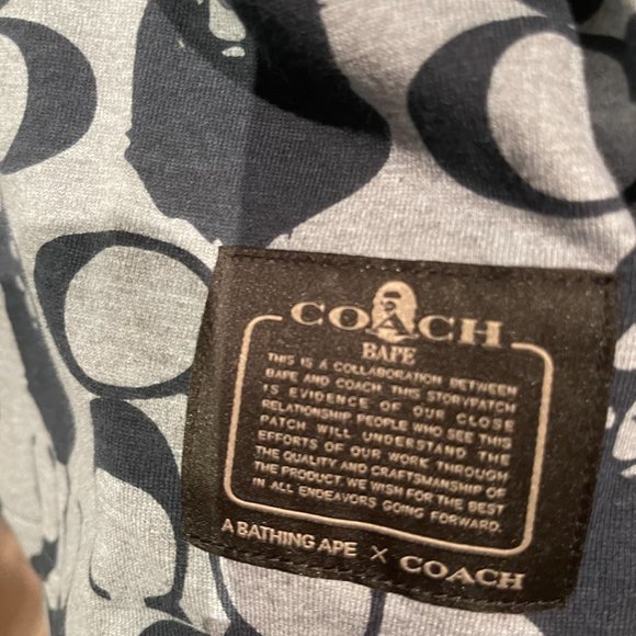 BAPE x Coach Navy Pattern Tee Size M - Picture 5 of 6